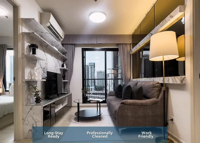 150 M To Mrt L Workspace And Kitchen L Suana L Sontana Apartamento Banguecoque